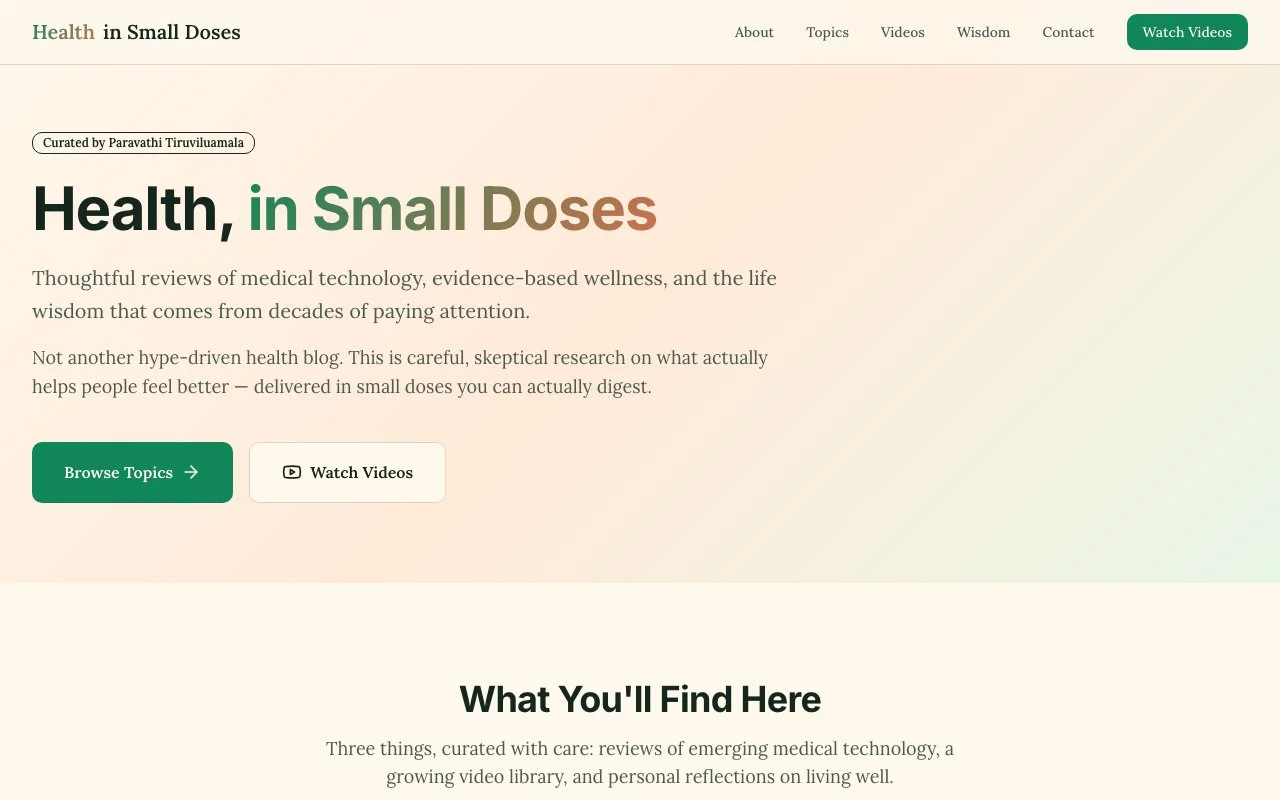 Health in Small Doses screenshot